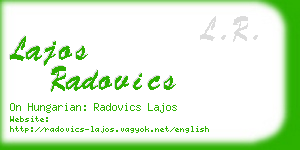 lajos radovics business card